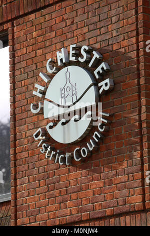 Viste generali del distretto di Chichester Uffici Del Consiglio a Chichester, West Sussex, Regno Unito. Foto Stock