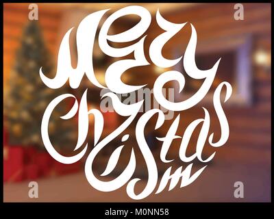 Illustrazione vettoriale di un lettering di Natale Illustrazione Vettoriale