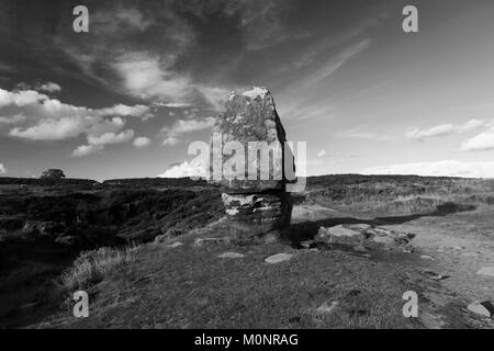 La pietra di sughero, Stanton Moor, Parco Nazionale di Peak District, Derbyshire, England, Regno Unito Foto Stock