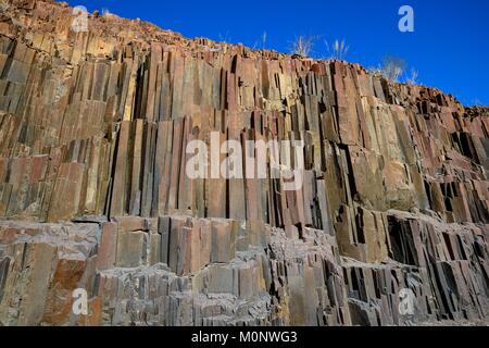 Colonne di basalto,organo a canne in basalto,nei pressi di Twyfelfontein,regione Kunene,Namibia Foto Stock