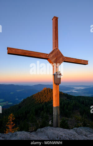 Vertice di croce,Großer Osser vicino a Lam,Künisches Gebirge,Foresta Bavarese,Alto Palatinato, Baviera, Germania Foto Stock