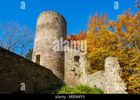 Il castello di Lichteneck,le rovine del castello di Lichtenegg vicino Rimbach,Foresta Bavarese,Alto Palatinato, Baviera, Germania Foto Stock