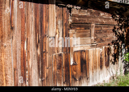 Il legno vecchio edificio in Virginia City, Montana Foto Stock