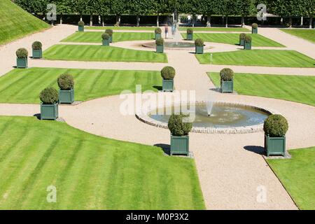 Francia,Indre et Loire,della Valle della Loira sono classificati come patrimonio mondiale dall UNESCO,Villandry,Chateau de giardini di Villandry,proprietà di Henri e Angelique Carvallo Foto Stock