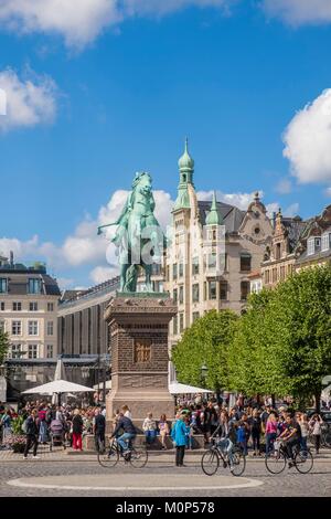 La Danimarca,Zelanda,Copenhagen,Amagertorv,piazza pedonale Foto Stock