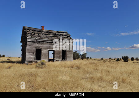 Un casolare abbandonato nei pressi di Shaniko, Oregon. Foto Stock