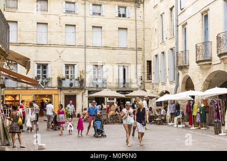 Francia,Gard,Uzes,luogo Dampmartin Foto Stock