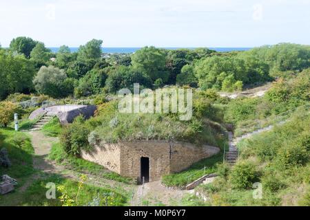 Francia,Leffrinckoucke,fortilizio militare delle dune,sito di memoria della seconda guerra mondiale e il funzionamento dinamo Foto Stock