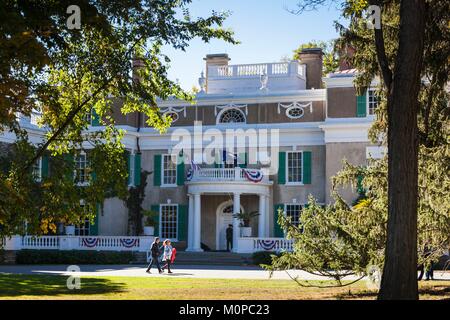 Stati Uniti,New York,Hudson Valley,Hyde Park,FDR National Historic Site,ex casa del Presidente degli Stati Uniti Franklin D Roosevelt,,esterno Foto Stock