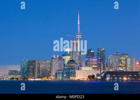 Canada,Ontario,Toronto,skyline dal molo di Polson,all'alba Foto Stock