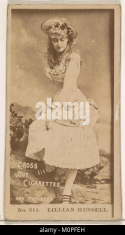 Fotografia di albume di Lillian Russell, una rinomata attrice americana, della serie promozionale degli anni '1880 di Duke Sons & Co. Foto Stock