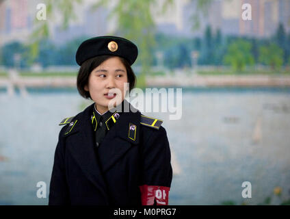 Corea del Nord alla metropolitana dipendente, Provincia di Pyongan, Pyongyang, Corea del Nord Foto Stock