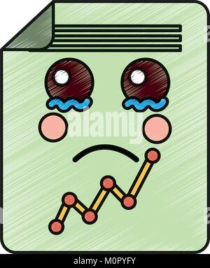 Diagramma grafico kawaii icon image Illustrazione Vettoriale