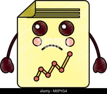Diagramma grafico kawaii icon image Illustrazione Vettoriale