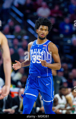 Winston-Salem, NC, Stati Uniti d'America. 23 gen 2018. Il duca diavoli blu avanti Marvin Bagley III (35) durante l'ACC Basketball matchup LJVM al Colosseo in Winston-Salem, NC. (Scott Kinser/Cal Sport Media) Credito: csm/Alamy Live News Foto Stock