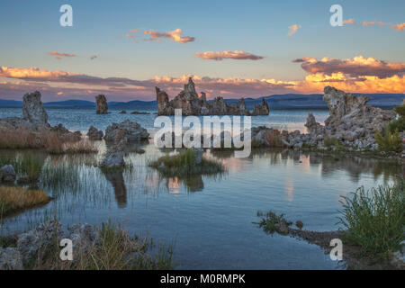 A sud di formazioni di tufo a lago Mono, Mono County, California, Stati Uniti d'America Foto Stock