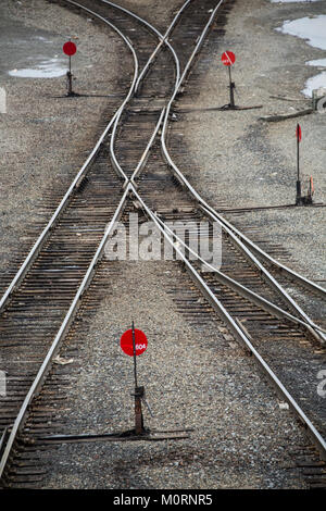 Stati Uniti, Washington, Seattle, binari ferroviari Foto Stock