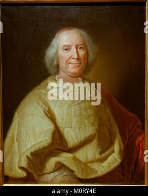 Cardinale Andre Hercule de Fleury, interpretato da Hyacinthe Rigaud in un dipinto ad olio del 1735-1736. L'opera d'arte è ospitata presso l'Hessisches Landesmuseum di Darmstadt in Germania e cattura una figura storica chiave della Francia del XVIII secolo. Foto Stock