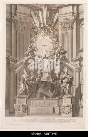 Questo è il piatto 41 dell'album "Basilica di S. Pietro in Vaticano", che mostra il fronte interno della Cattedrale di San Pietro. Mette in evidenza la grandiosa architettura e gli elementi artistici della chiesa più significativa del Vaticano. Foto Stock