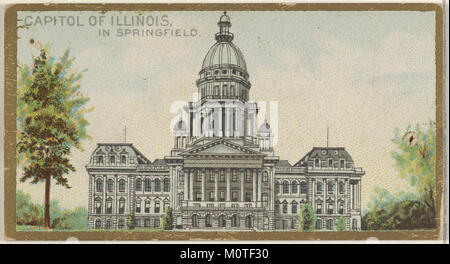 Il Campidoglio dell'Illinois a Springfield è raffigurato in questa immagine storica, parte della serie di edifici del governo generale e del Campidoglio dello Stato. Mostra il design architettonico e il significato storico dell'edificio, un importante centro politico e governativo dell'Illinois. Foto Stock