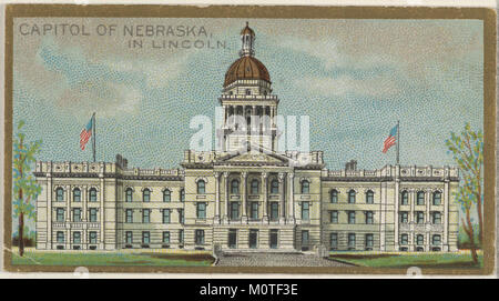 Il Campidoglio del Nebraska a Lincoln, è apparso nella serie General Government e State Capitol Buildings. L'immagine mostra il design architettonico e il significato politico del simbolo dell'stateâ. Foto Stock