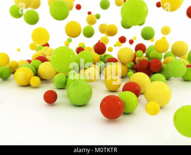 Abstract di cluster multi palle colorate su sfondo bianco Foto Stock
