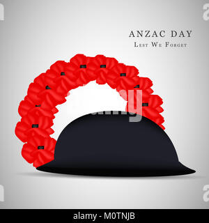 Illustrazione dello sfondo del giorno dell'Anzac. Anzac Day è un giorno nazionale del ricordo in Australia e Nuova Zelanda Foto Stock
