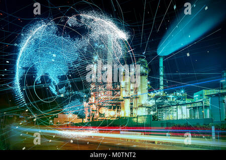 Fabbrica moderna e globale il concetto di comunicazione. Foto Stock