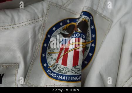 Mattingly il vestito dello spazio utilizzato su la missione Apollo 16 Foto Stock