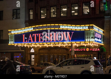 Il Late Show alla Ed Sullivan Theater nel Quartiere dei Teatri di Broadway Foto Stock