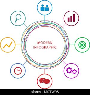 Abstract Business infographics cerchio. Illustrazione Vettoriale