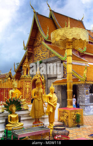 Asia,Thailandia,Chiang Mai,Wat Phra That Doi Suthep Temple Foto Stock