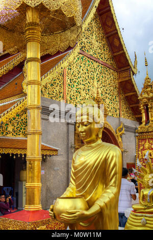 Asia,Thailandia,Chiang Mai,Wat Phra That Doi Suthep Temple Foto Stock