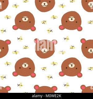 Orso pattern senza giunture Illustrazione Vettoriale