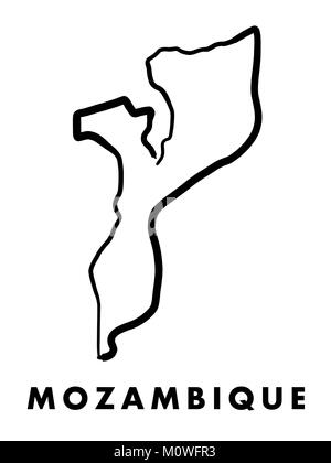 Mozambico mappa semplice delineare - buon paese semplificato mappa forma vettoriale. Illustrazione Vettoriale