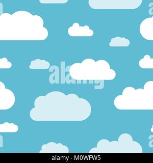 Soffici nuvole di sfondo - seamless texture cloud illustrazione vettoriale. Illustrazione Vettoriale