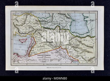 1799 La Bibbia Tract Society - Mappa di Canaan con la Mesopotamia e il Medio Oriente nel tempo dei Patriarchi Antico Testamento Foto Stock