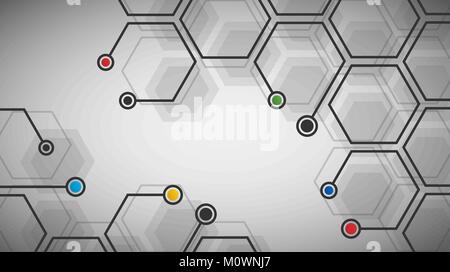 Illustrazione Vettoriale di celle esagonali dello sfondo. Digitale modello futuristico. Geometrica astratta esagono sfondo per il vostro design Illustrazione Vettoriale