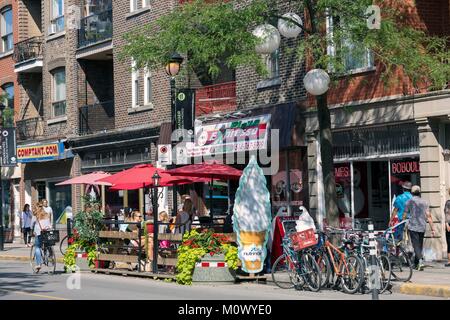 Canada, Québec provincia,Montreal,la città di Verdun uno di Montreal del quartieri occidentali,Wellington Street,una vivace via dello shopping Foto Stock