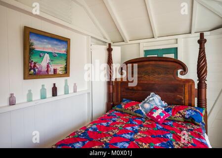 Isole Vergini Britanniche,Anegada,l'Insediamento,l'Theodolph Faulkner House Museum,Casa di islander che hanno sostenuto la necessità di dirigere la regola del BVI,interno Foto Stock