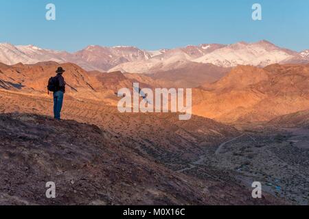 L'Argentina,San Juan provincia,Calingasta,Rio Valle di Calingasta Foto Stock