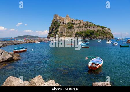 L'Italia,Campania,Baia di Napoli,Ischia,Castello Aragonese Foto Stock