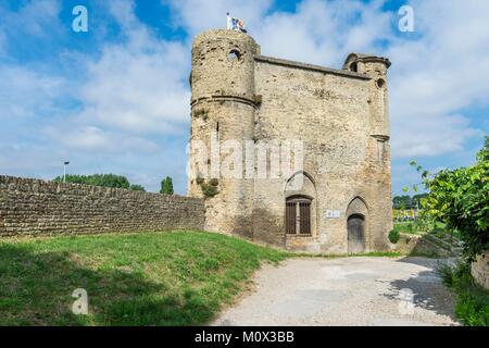 Francia,Nord,Bergues,Vauban città fortificata,i bastioni,Neckerstor o Necker Tower Foto Stock