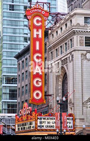 CHICAGO - 26 giugno: Chicago teatro di Giugno 26, 2013 a Chicago. Teatro di Chicago è stata fondata nel 1921 ed è un marchio distintivo di Chicago. Foto Stock