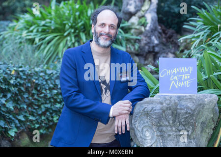 Roma, Italia. 24 gen 2018. Il regista italiano Luca Guadagnino Photocall a Roma del film "Chiamami col tuo nome' (Titolo originale: 'Call me con il vostro nome') Credito: Matteo Nardone/Pacific Press/Alamy Live News Foto Stock