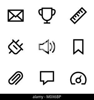 Set di icone per semplice piatto stile design dell'interfaccia utente. Illustrazione Vettoriale