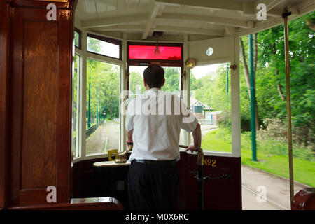 Heaton Park Tram, Manchester, UK. Foto Stock