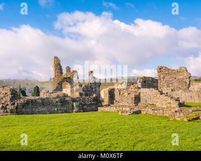 Rovine dell'abbazia cistercense, abbazia di Sawley, Sawley, Clitheroe, Ribble Valley, Lancashire - Historic County Palatine, Regno Unito, Foto Stock