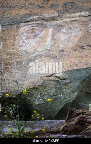 Volto di Gesù Cristo sulla roccia Foto Stock