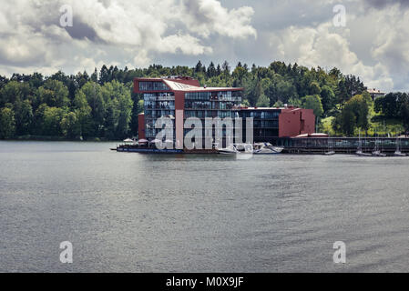 Cinque stelle Mikolajki Hotel sull'isola di Mikolajki Mragowo, County in Warmian-Masurian voivodato di Polonia Foto Stock